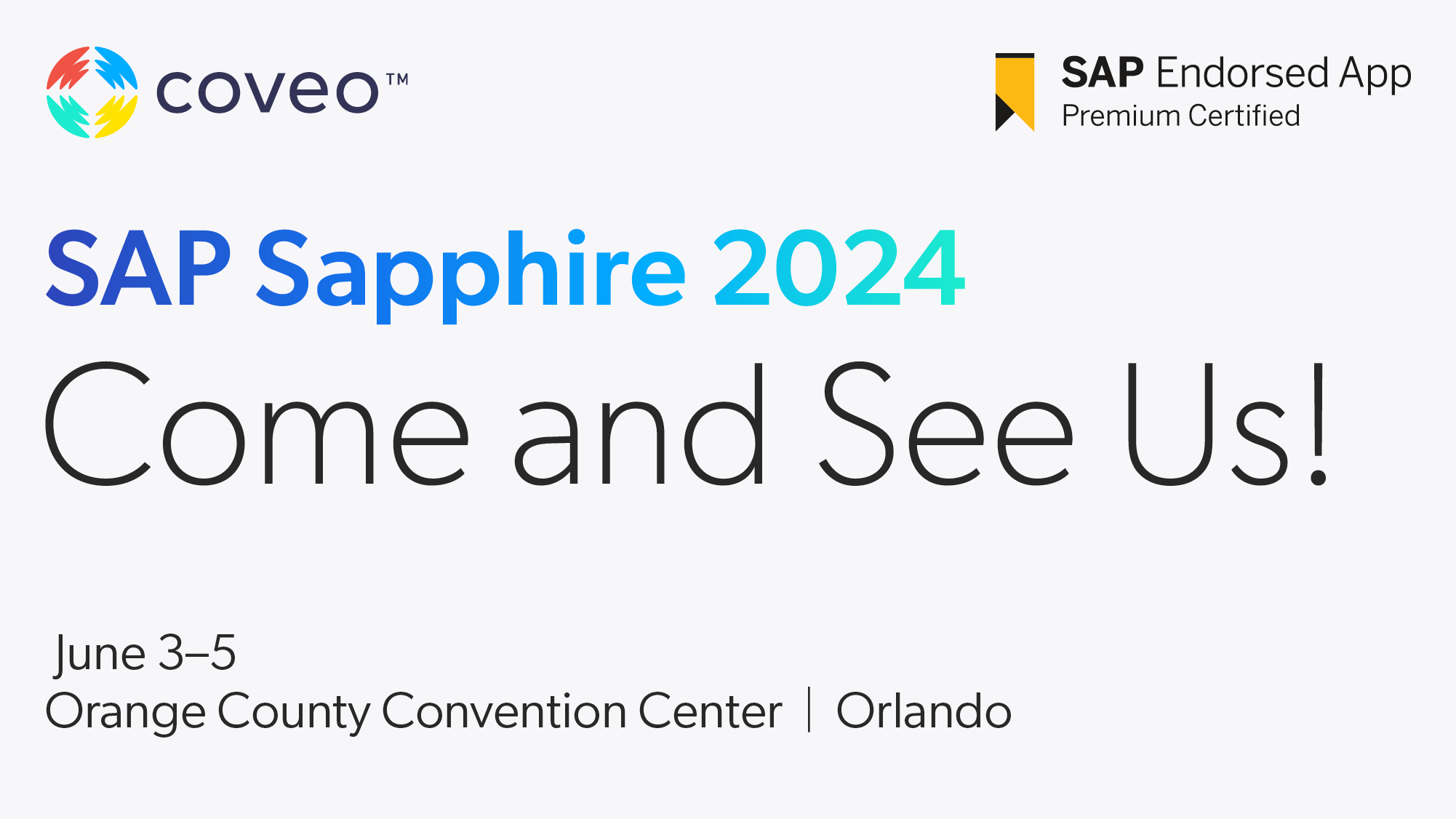 Join the Relevance Revolution at SAP Sapphire Orlando Coveo