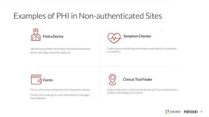 Examples of PHI in Non-authenticated Sites that Pose a HIPAA Compliance risk
